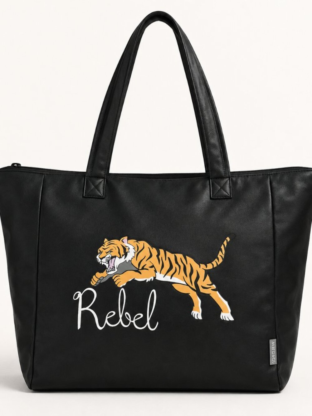 NWT Wildfox Rebel Tiger Black Large Zip Tote Bag